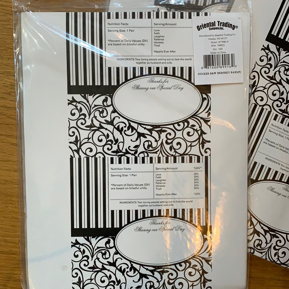Wedding or Shower Candy Bar Covers